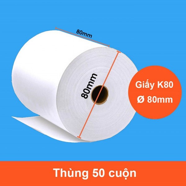 Giấy in nhiệt K80x80 (Cuộn to 80 mm)